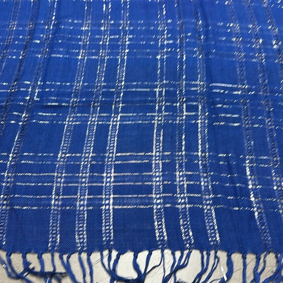 Beautiful royal blue square 31” by 31” table topper, shawl, or scarf. You decide - Picture 4 of 12